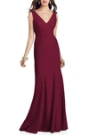 Dessy Collection Crepe Trumpet Gown In Cabernet