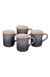 LE CREUSET SET OF FOUR 14-OUNCE STONEWARE MUGS,PG9043CB-007F