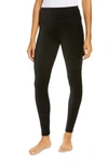 Felina Essentials Soft Suede Mid-rise Legging In Black