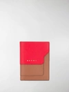 MARNI CONTRAST CALF LEATHER FOLDED WALLET,15660650