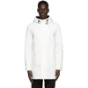 YVES SALOMON WHITE DOWN & SHEARLING BACHETTE PARKA