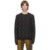 MARINE SERRE Black & Grey Optical Jacquard Sweater