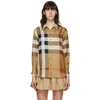 BURBERRY BEIGE SILK CARLOTA CHECK SHIRT