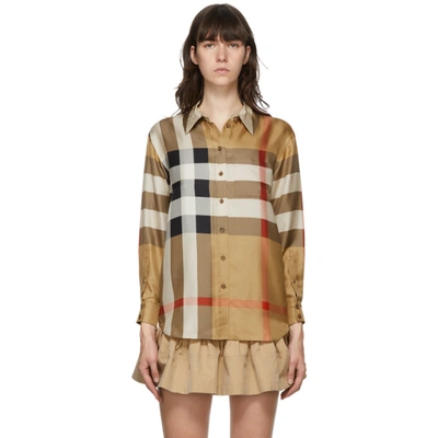 Burberry Beige Vintage Check Somerton Shirt In Archive Beige Ip Chk