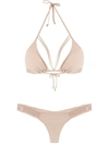 Amir Slama Straps Triangle Bikini Set In Neutrals