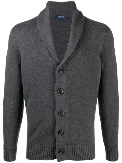 Drumohr Shawl Collar Cardigan In Grey