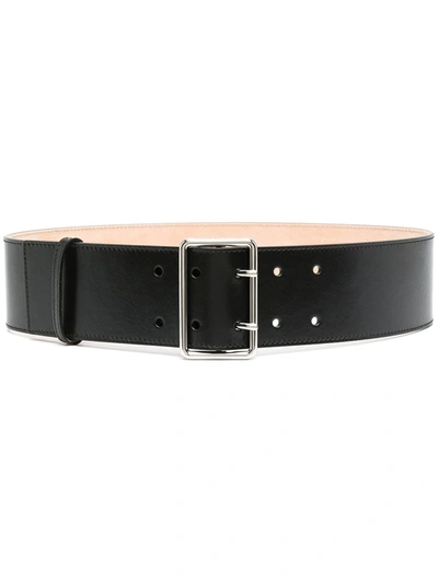 Alexander Mcqueen Wide Military Belt In Black