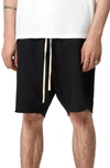 Allsaints Mens Jet Black Helix Cotton-blend Jersey Shorts S