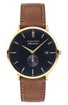 MOVADO HERITAGE CALENDOPLAN LEATHER STRAP WATCH, 40MM,3650067