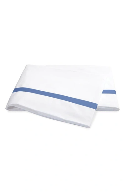 Matouk Lowell 600 Thread Count Flat Sheet In Azure Blue