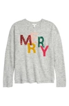 Girl's 1901 Kids' Merry Sparkle Sweater In Grey Heather Merry