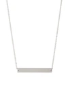 Knotty Bar Necklace In Rhodium Silver