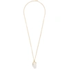 KWAIDAN EDITIONS GOLD & OFF-WHITE PEARLS BEFORE SWINE EDITION FIST CHARM NECKLACE