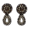 ERDEM GREY CRYSTAL BEADED DROP EARRINGS