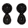 ERDEM BLACK CRYSTAL BEADED DROP EARRINGS