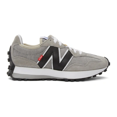 Levi's Levis Grey And White New Balance Edition 327 Sneakers In Grey/white