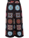 La Doublej Floral Palazzo Pants In Black