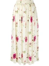 LA DOUBLEJ FLORAL PRINT PLEATED SKIRT