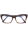 Tom Ford Cat-eye Frame Glasses In Brown