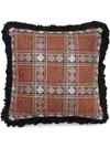 Gucci Check Tweed Cushion W/ Geometric Gg In Orange