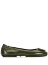 Tory Burch Minnie Travel Ballet Flats In Green