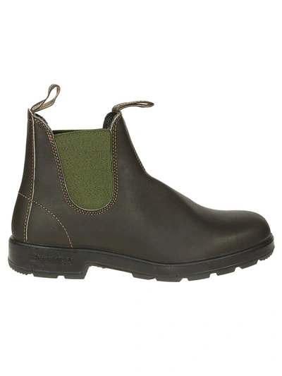 Blundstone Bludstone Leather Ankle Boot Military Green Elastic In Brown