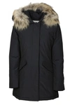 Woolrich Blue Technical Fabric Parka In Black