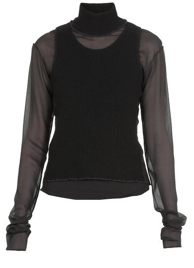 Andrea Ya'aqov Silk Sweater In Black