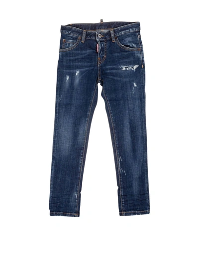 Dsquared2 Kids' Ripped Jeans In Blue