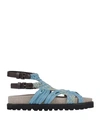 ALBERTA FERRETTI ALBERTA FERRETTI WOMAN SANDALS SKY BLUE SIZE 6 TEXTILE FIBERS,11806986XN 9