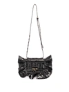 RED VALENTINO ROCK RUFFLES SHOULDER BAG