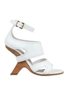 Alexander Mcqueen Curved-heel Leather Sandals In White