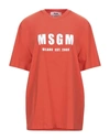 Msgm T-shirts In Orange