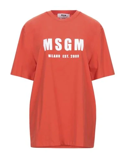 Msgm T-shirts In Orange