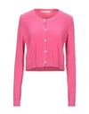 Les Copains Wrap Cardigans In Fuchsia