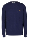 ETRO ETRO LOGO EMBROIDERED CABLE KNIT SWEATER