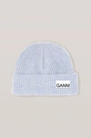 GANNI RECYCLED WOOL KNIT HAT,5714667114721