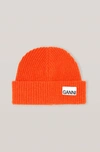 GANNI RECYCLED WOOL KNIT HAT,5714667114707