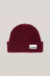 GANNI RECYCLED WOOL KNIT HAT,5714667114714