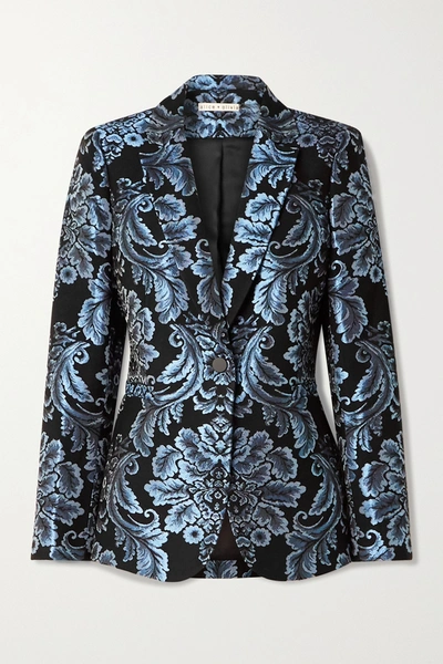 Alice And Olivia Alice + Olivia Bristol Patterned Blazer In Black,blue