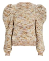 Ulla Johnson Rosina Heather Puff Sleeve Sweater In Beige