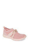 Traq By Alegria Alegria Qool Water Resistant Knit Sneaker In The Fuzz Blush Fabric