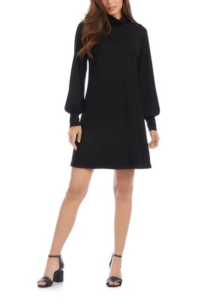Karen Kane Turtleneck Long Sleeve Dress In Black