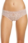 Natori Feathers Low-rise Sheer Hipster Underwear Lingerie 753023 In Cameo Rose