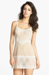 Wacoal 'embrace' Lace & Mesh Chemise In Naturally Nude/ Ivory