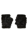 Jocelyn Mandy Faux Fur Fingerless Gloves In Black