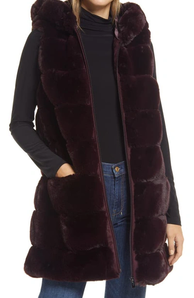 Via Spiga Womens Water Resistant Plush Outerwear Vest In Brown