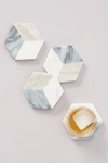 ANTHROPOLOGIE GEOMETRIC MARBLE COASTERS, SET OF 4 BY ANTHROPOLOGIE IN ASSORTED SIZE SET OF 4,58575747