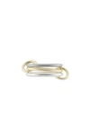 Spinelli Kilcollin Silver & Gold Fauna Three-link Ring In 18k Black & Yellow Gold & Sterling Silve