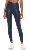 Beyond Yoga Caught In The Midi Space-dye High-waisted Legging In Nocturnal Navy & Shiny Navy Twinkle